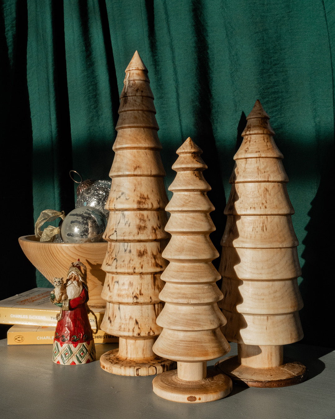 Handmade Wood Turned Christmas Trees