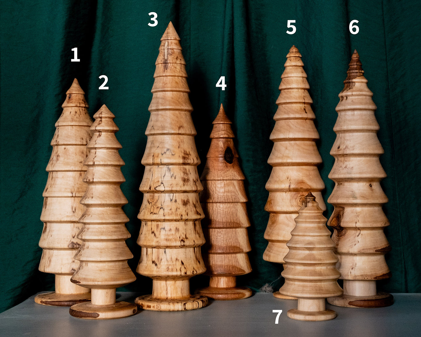 Handmade Wood Turned Christmas Trees